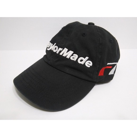 TaylorMade R7 Golf Hat Performance Strap Back Hat Cap Black White Red Adjustable - Picture 1 of 7